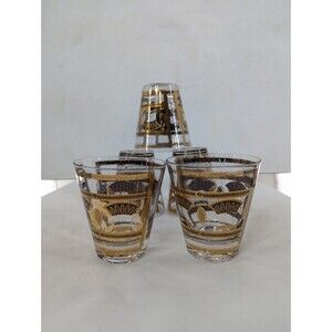 Vintage Culver 22K Gold Accent Festival Bar Glasses Retro Hollywood Regency FAIR